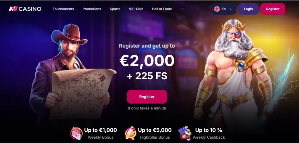 NV Casino official website interface